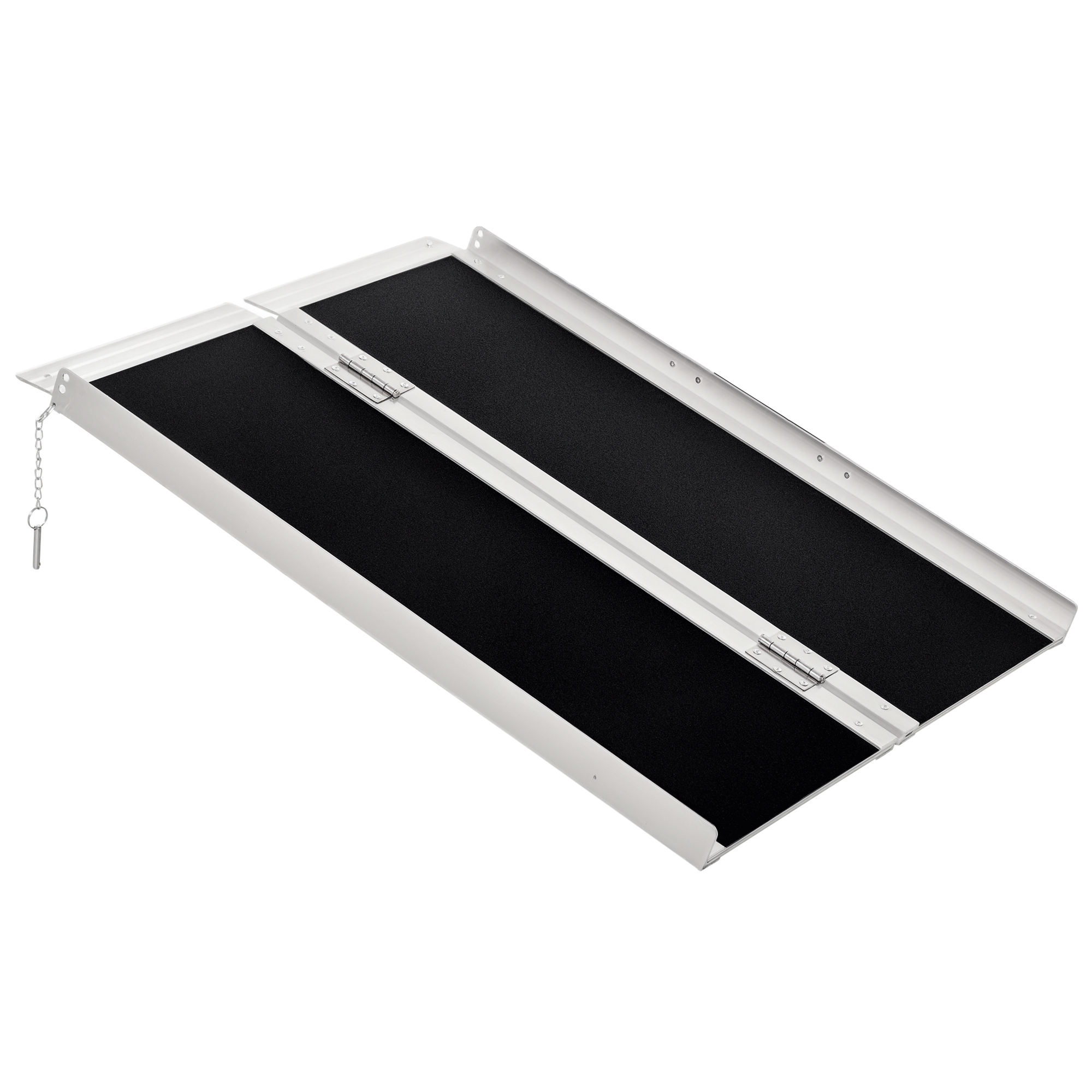 Rollstuhlrampe, Laderampe, Rutschfeste Zugangsrampe, Klappbar Mit Sicherheitskanten, Max. 270 Kg, Maße: 91 X 72 X 5 Cm (l X B X H), Aluminium, Schwarz
