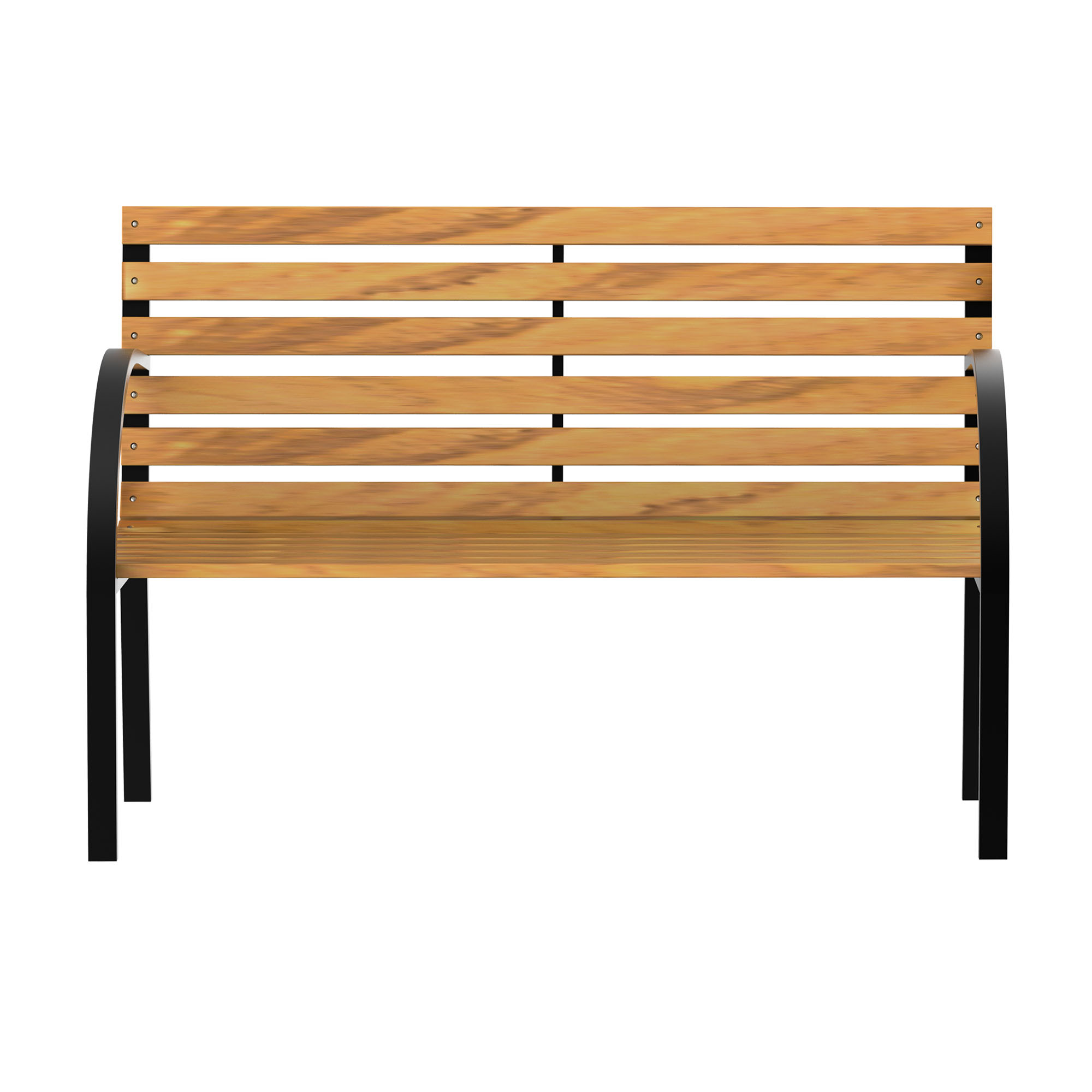 Panca In Legno 2 Posti, Panchina Da Esterno, Garten, Balkon Oder Terrazzo 122x60x83cm, Nero E Color Legno