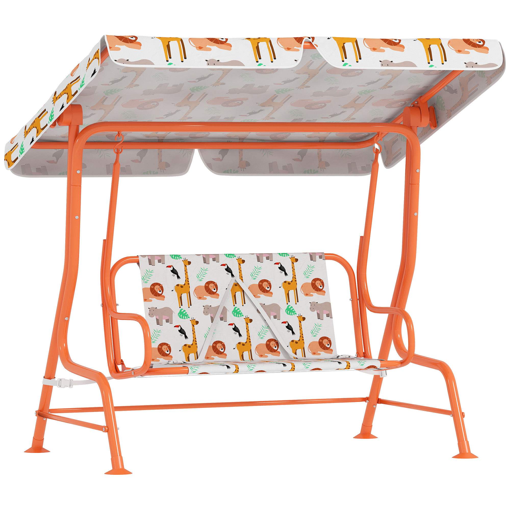 Dondolo Für Bambini Altalena Da Giardino 2 Posti 112x75x120cm Arancione