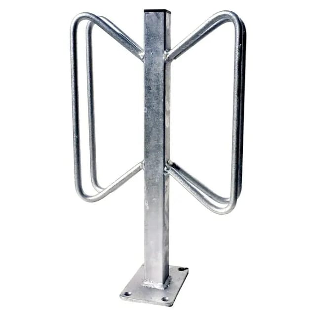 Schake Einzelparker zum Aufdübeln, Haltebügel aus 12 mm Rundstahl, Standrohr 40x40 mm, Höhe 500 mm Überflur, zweiseitig