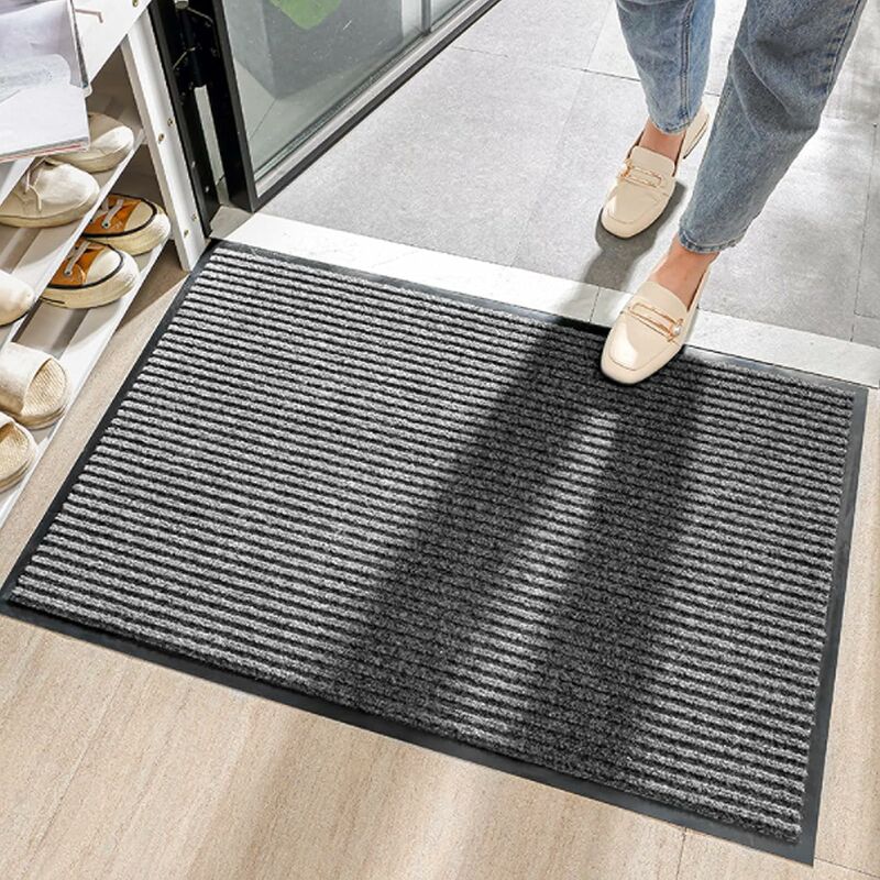 Fußmatten, Outdoor-teppich, Terrasse, Außen- Und Innen-fußmatte, Eingangsmatte, Rutschfest Und Staubdicht, Waschbare Fußmatte, Schneidbar, Flur, Schlafzimmer – 50–80 Cm, Grau