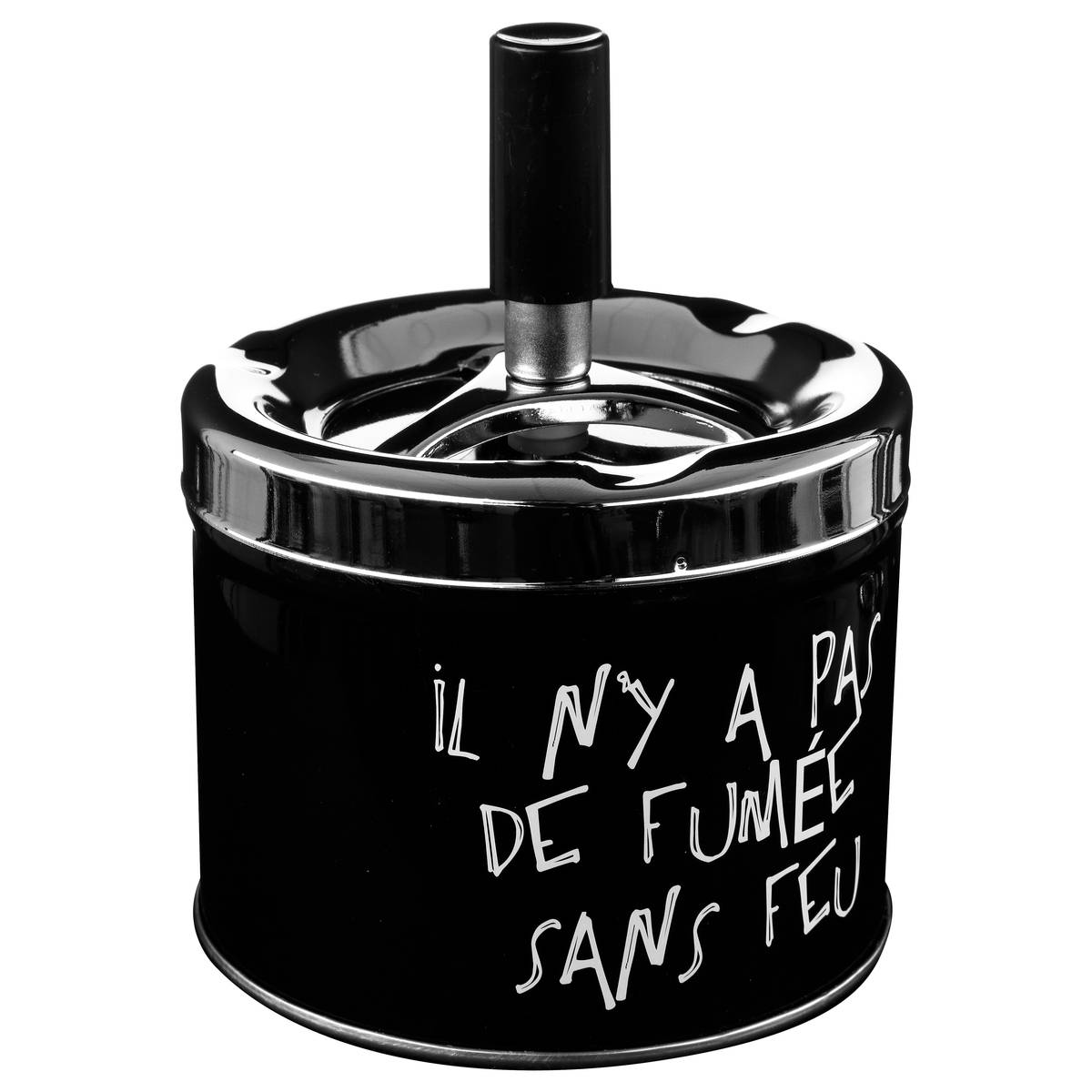 Aschenbecher Aaron D.9,5cm Metall - Schwarz
