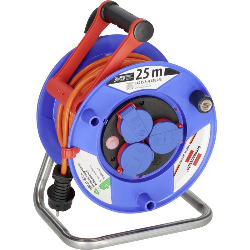 [neuwertig] B-ware Brennenstuhl Kabeltrommel 25m Orange Schutzkontakt-stecker 3-fach Ip44