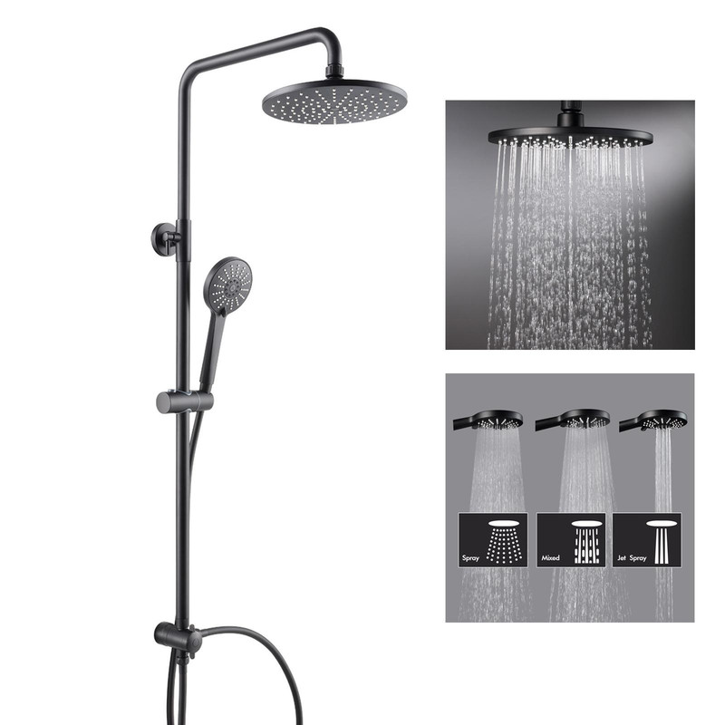 Cecipa Max Duschsystem Trennbar, Schwarz, Badewannenarmatur Wasserfall,duscharmatur, Höhe 111 Cm, 2 Strahlart(en), Dusche 3 Funktion Handbrause,regendusche Für Bad Keinen Wasserhahn