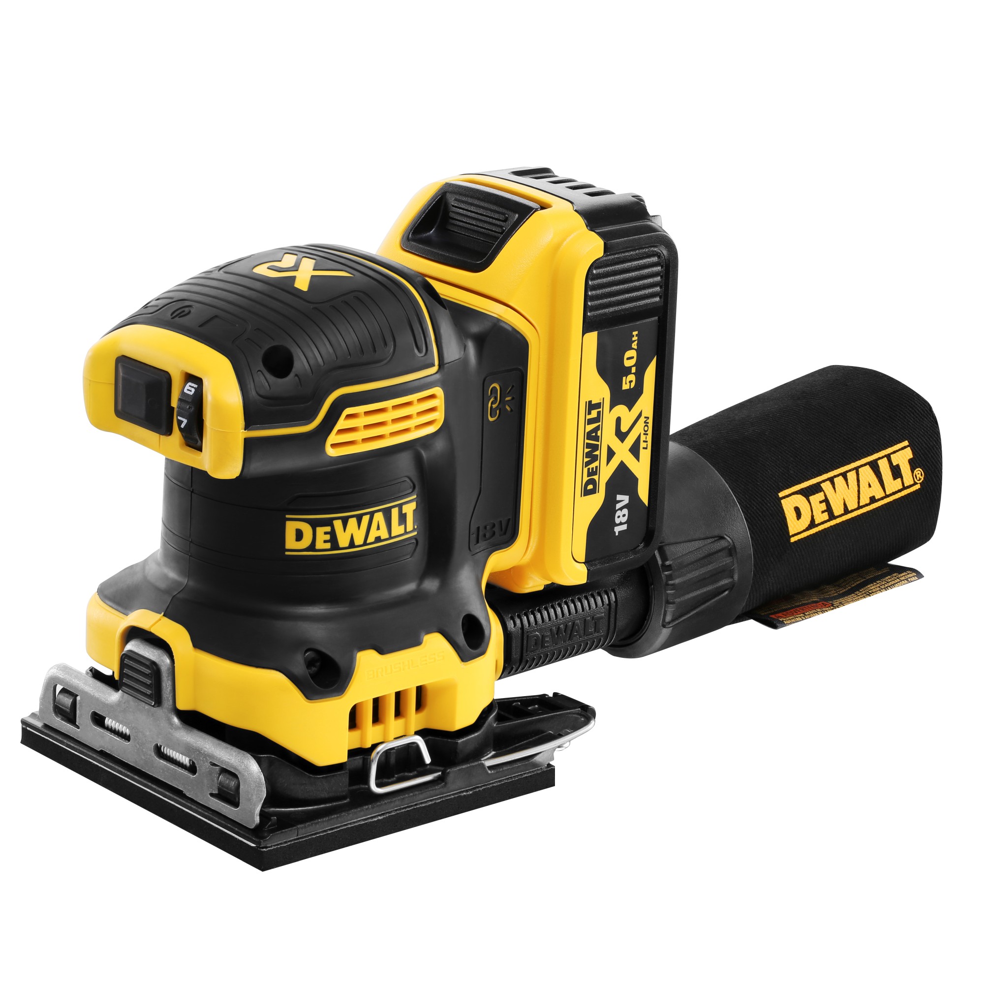Dewalt - 18v Akku-vibrationsschleifer, 2x Akku 5,0 Ah Xr, Ladegerät Dcw200p2