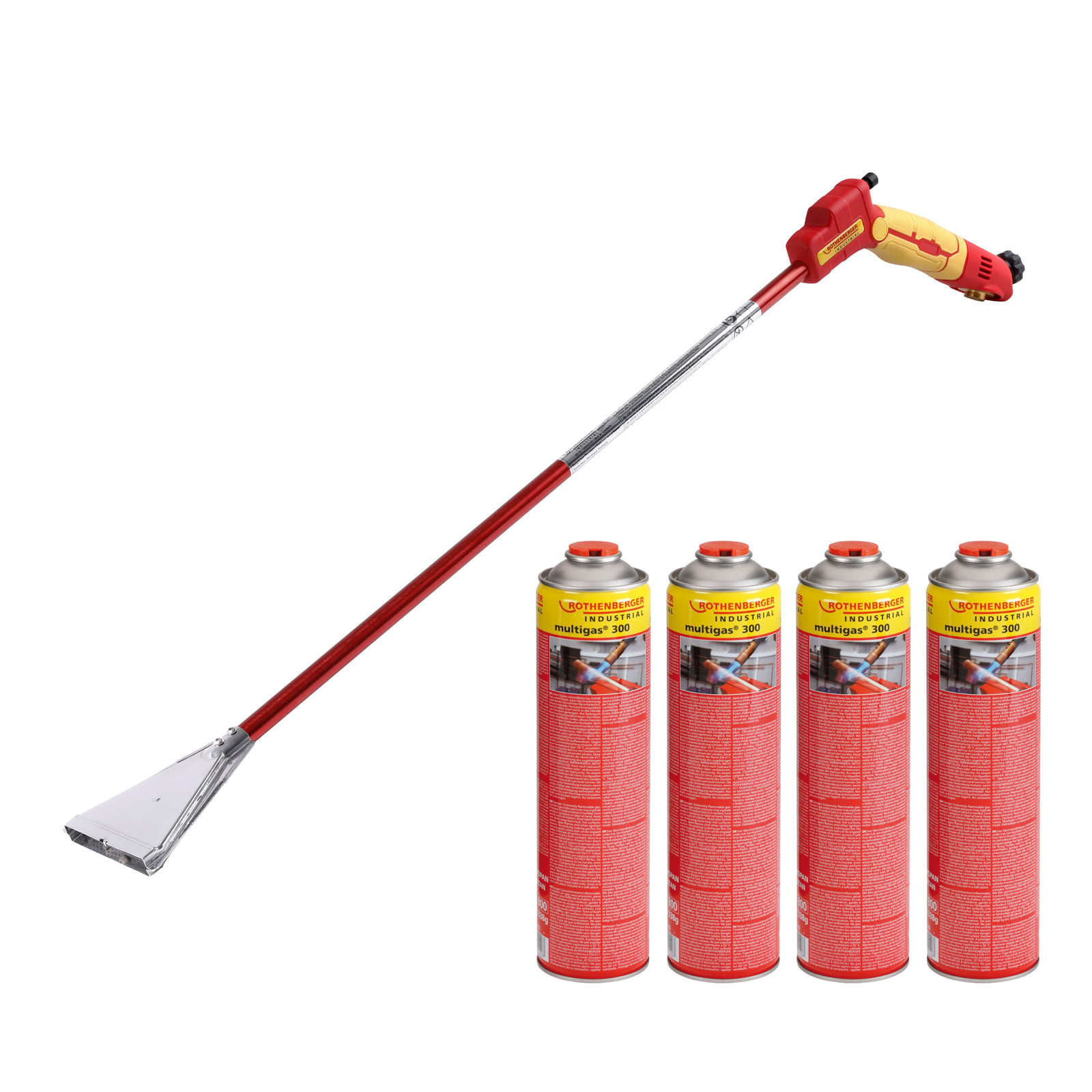 Rothenberger Industrial Unkrautbrenner Premium Inkl. 4 Multigas 600 Ml Unkrautvernichter Abflammgerät Brenner Gasbrenner Extra Breiter Brennerkopf 900°c Flammentemperatur - 1500005273
