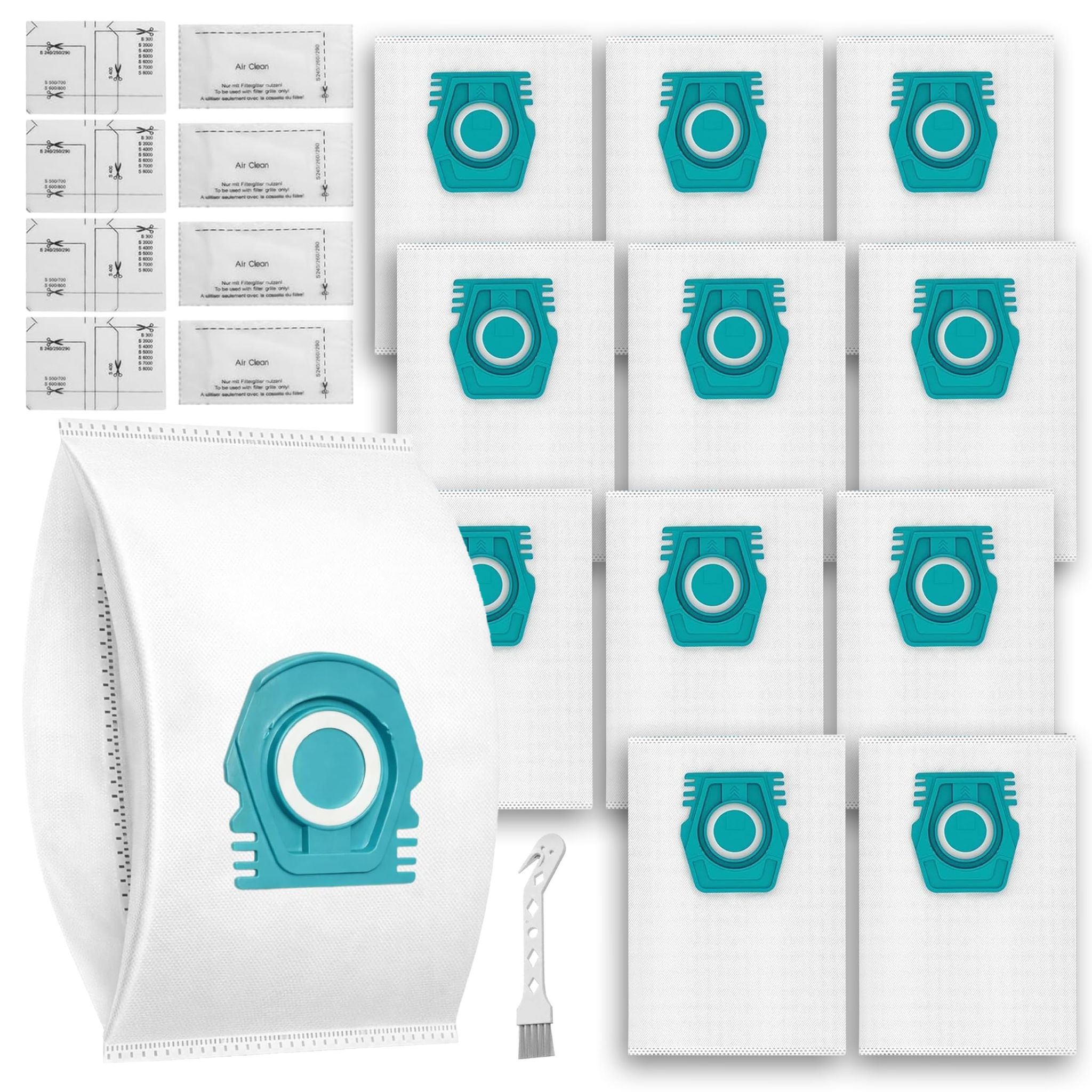 Packung Mit 12 Staubsaugerbeuteln, Kompatibel Mit Der Miele Guard L1 S1 M1 Serie, Ersatz Für Hyclean Air Tu/co Staubbeutel (beinhaltet 4 Abluftfilter Und 4 Motorfilter)