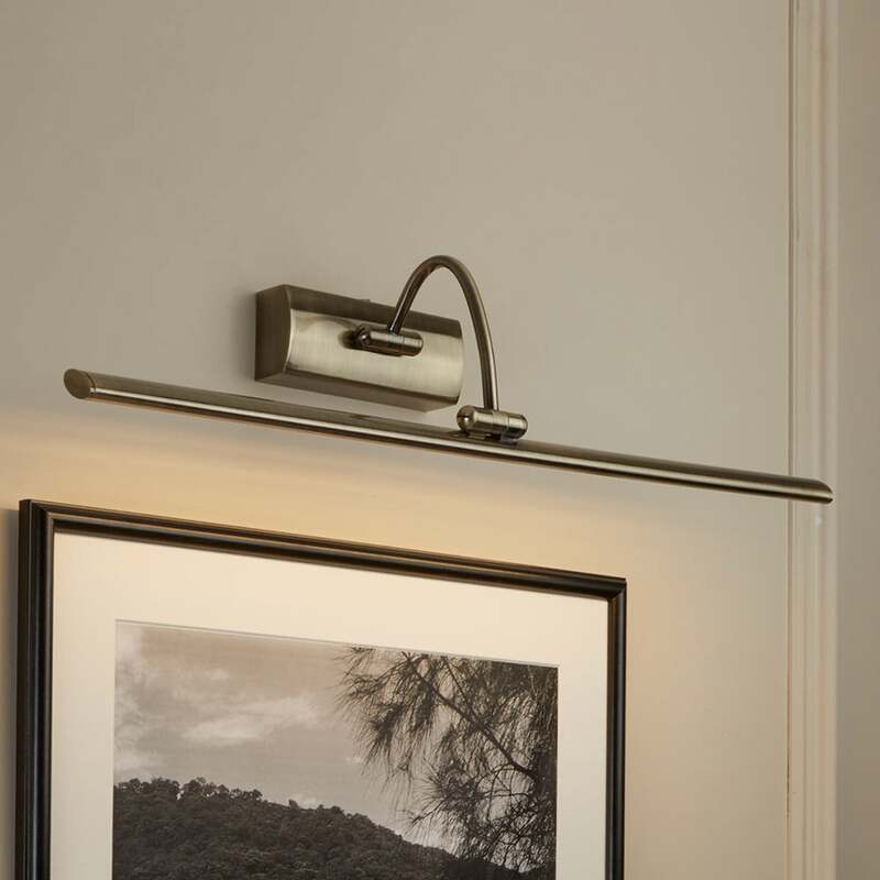 [gebraucht] B-ware Searchlight Led Bilderleuchte Head Wandleuchte Warmweiß 64cm Altmessing Lampe