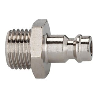 Riegler Nippel für Kupplungen NW 5, Messing vernickelt, G 3/8 AG