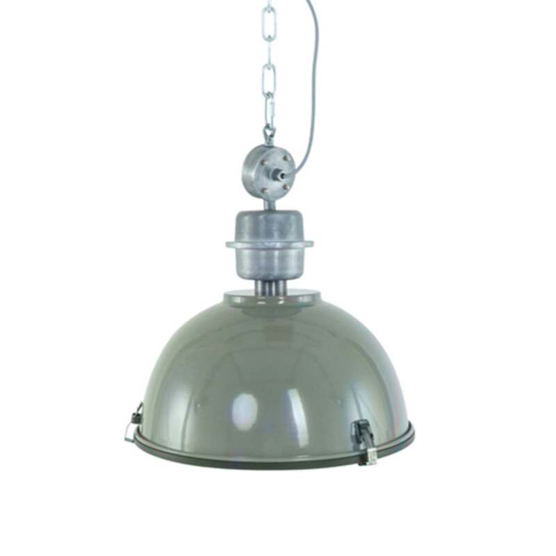 [gebraucht] B-ware Steinhauer Hängeleuchte Bikkel Led Pendelleuchte Dimmbar Olivgrün Silber 47 Cm