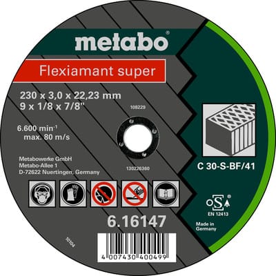 Metabo Flexiamant super 230x3,0x22,23 Stein, Trennscheibe, gerade Ausführung
