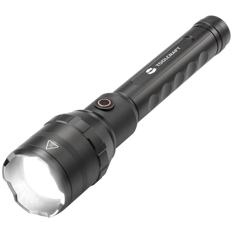 [gebraucht] B-ware Toolcraft Led Taschenlampe 8000 Lm Akkubetrieben Usb-schnittstelle Schwarz