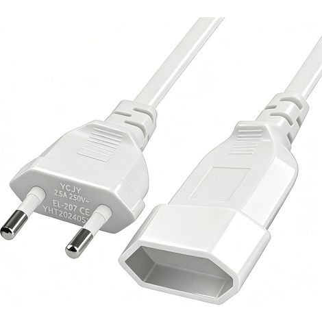 2 M Euro-verlängerungskabel, Typ-c-eurostecker-auf-typ-c-buchsen-verlängerungskabel, Euro-verlängerungskabel Für Fernseher, Pc, Monitor, Spielekonsole Und Haushaltsgeräte