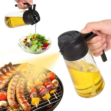 Blendura 2-in-1 Küchenölsprüher, 470 Ml, Glas-ölsprüher, Olivenölsprüher Zum Kochen In Der Heißluftfritteuse, Grillen, Für Salate Und Backen