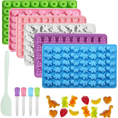 Süßigkeitenform-set, Silikon-süßigkeitenform Mit 4 Pipetten Und 1 Schaber, Leicht Zu Lösende Marshmallow-bären-silikonformen Zur Herstellung Von Schokolade, Eiswürfeln Und Gelees