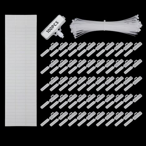 100 Transparente Kabelclip-etiketten Mit 100 Kabelbindern Zur Kabelkennzeichnung Und -organisation