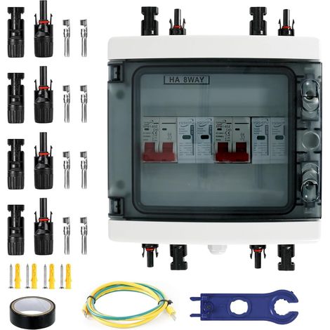 Trennschalter Für Den Überspannungsschutz Von Photovoltaikanlagen Mit Gleichstromanschluss, 1000 V, 40 A, 2 Eingänge, 2 Ausgänge, Schutzart Ip65 Wasserdicht.