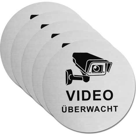 Los Mit 5 Automatischen Videoüberwachungsgeräten, Privatem Gelände, Mit Der Deutschen Aufschrift „videoüberwachung“, Für Innen Und Außen, 10 Cm