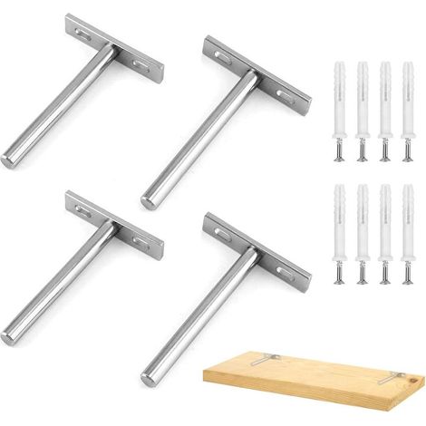 Set Mit 4 Unsichtbaren Wandregalträgern, Inklusive Schrauben Für Regale, Wanddekoration, Schränke Und Möbel.