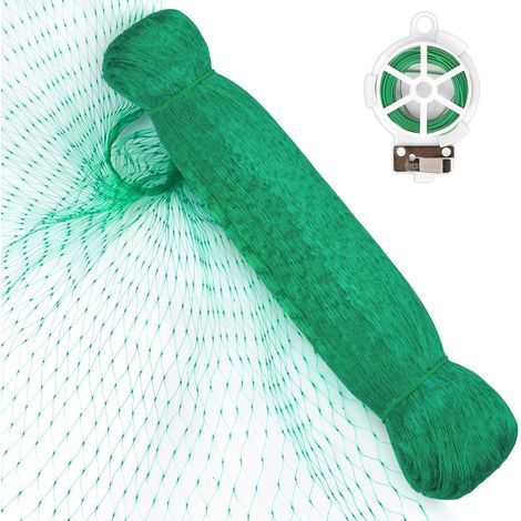 Vogelschutznetz-set 4 X 10 M, Gartennetz Mit 20 M Gartendraht, Feinmaschiges Schutznetz, Vielseitig Einsetzbar Für Pflanzen, Grassamen, Teichabdeckungen (grün)