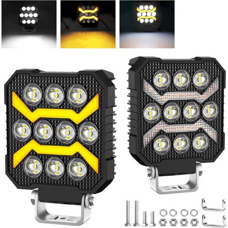 Antom 2er-pack Led-scheinwerfer 6500k Led-arbeitsscheinwerfer 5 Modi 12v 24v Ip68 Wasserdicht Led-leuchten Für Geländewagen, Lkw, Suv, 4x4, Traktor