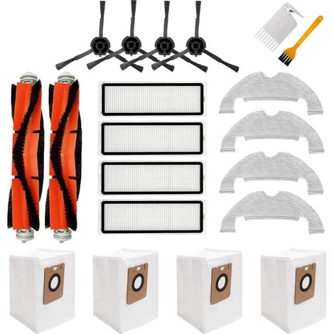 Chuancheng Zubehörpaket Für Den Staubsauger Bot Z10 Pro L10 Plus, 2 Abnehmbare Hauptbürsten, 4 Hepa-filter, 4 Seitliche Bürsten, 4 Spiralschläuche, 4 Beutel Mit Beutel