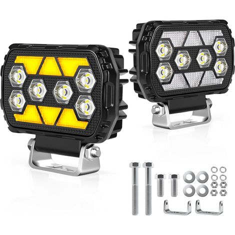 Antom 2er-pack 168w 9-60v 18000 Lumen Led-arbeitsscheinwerfer, Ip68 Wasserdicht, 4,5 Zoll, Zusätzlicher Scheinwerfer Für Bagger, Traktoren, Atvs, Outdoor-enthusiasten