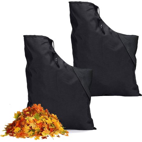 Set Mit 2 Atmungsaktiven Säcken Für Laubbläser Und Laubsauger, Universeller Laubbläser Mit Netzgewebe, Großer, Verstellbarer Sack Zum Auffangen Von Laub, Ideal Für Garten Und Park,
