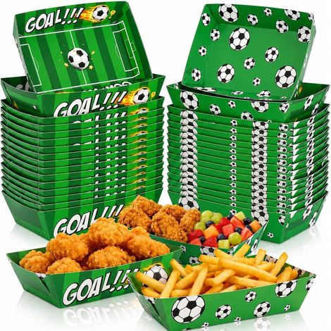 Pappteller Für Fußballpartys, 24 Stabile Snackschalen Für Pommes, Chips, Hotdogs Und Currywurst, Praktische Dekoration Für Public Viewings, Fußballpartys Und Sportveranstaltungen