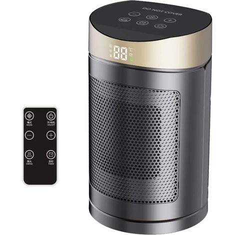 Heizgerät Mit Touch-fernbedienung, 1500 W Keramik, Tragbar, Für Den Innenbereich, Elektrische Keramikheizung Mit Vibrationsfunktion, Überhitzungs- Und Kippschutz, Goldfarben