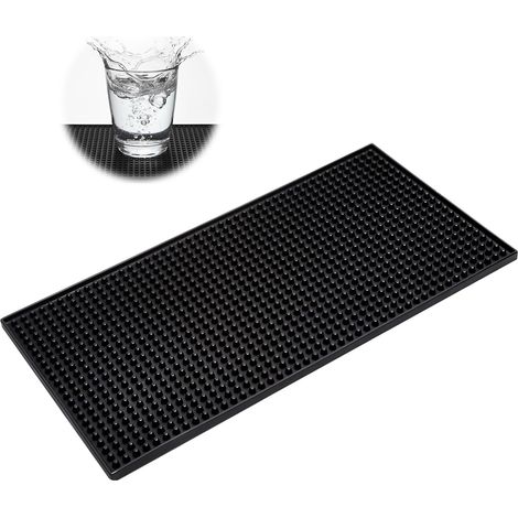 Gummimatte Für Bars, 30 X 15 Cm, Schnelltrocknend, Für Bars, Küchen, Cafés, Restaurants Und Theken – Schwarz