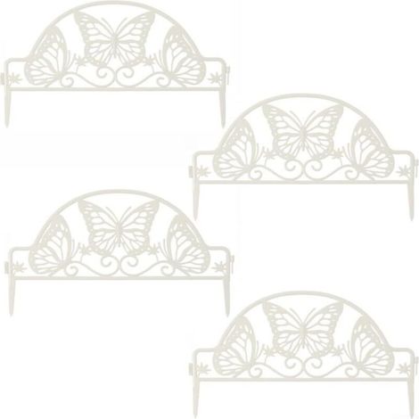 Set Mit 4 Ineinandergreifenden Rasenkantenstreifen Aus Kunststoff Für Garten, Gartendekoration, Zierbeete, Zäune, Landschaftsgestaltung Und Wege