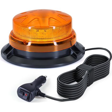 Antom Magnetische Orange Led-rundumleuchte, 12v-24v Gelbe Led-warnleuchte Und 3 Meter Kabel Für Fahrzeuge Wie Gabelstapler, Golftraktoren, Utvs, Pkws Und Busse – Neu…