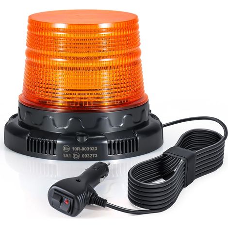 Antom 12v 24v Gelbe Led-rundumleuchte Mit Sprachalarmfunktion, Warnlicht, 3 Meter Kabel Und Doppelschalter Für Lkw, Traktor, Suv, Golfwagen, Einsatzfahrzeuge