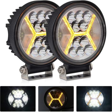 Antom 2er-pack 132w 12v Led-scheinwerfer Mit Großer Reichweite Für Traktor, Anhänger, Transporter, Wohnwagen, Boot