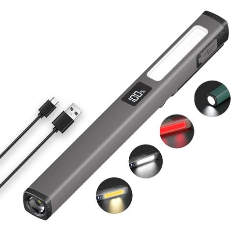 Multifunktionale Cob-arbeitsleuchte Mit Aluminium-klemmung, Usb-wiederaufladbare Werkstattleuchte Mit Starkem Magneten Für Die Kfz-reparatur, Hochwertige Led-taschenlampe Mit Exzellenter Leistung