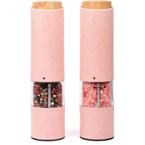 2er-set Elektrische Gewürzmühlen – Rosa. Hochwertige Elektrische Gewürzmühlen Mit Hervorragendem Preis-leistungs-verhältnis Für Optimales Mahlen Von Gewürzen. Küchenaccessoire.