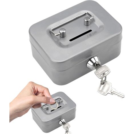 Elegante Stahlbox, Abschließbar Mit Schlüssel, Mit Schlitz Und Schloss, Kleiner Tresor