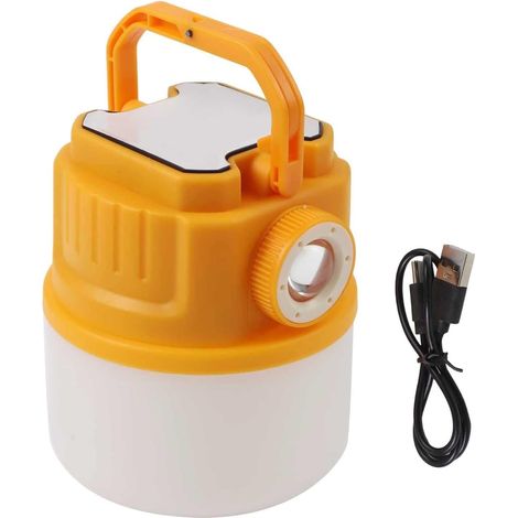Led-solar-campinglampe Mit Zoomfunktion, 4 Modi, Usb-aufladbare Laterne, Batterieanzeige, Haken Für Den Außenbereich, Wandern, Nachtmarkt, Gelb (c50 Gelb)
