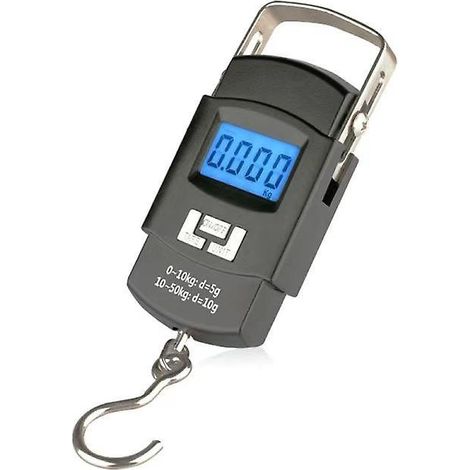 Digitale Elektronische Hänge-gepäckwaage Mit Haken, 50 Kg (110 Lb), Schwarz, Ideal Zum Jagen, Angeln, Für Postkarten Und Zum Kochen.