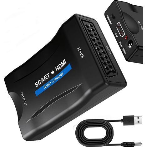 Scart-zu-hdmi-kabeladapter Mit Usb-kabel 720p/1080p, Hdmi/scart-konverter Für Tv, Monitor Und Projektor, Audio/video-scart-hd-kompatibel Für Ps3, Dvd, Vhs, Xbox Und Blu-ray, Plug And Play