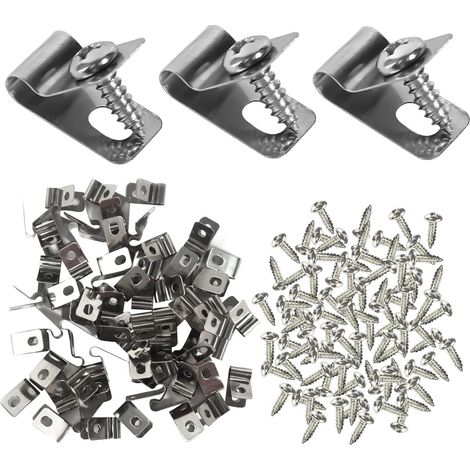 Lot Von 100 Klammern Zur Befestigung Von Grillklammern Aus Rostfreiem Stahl Mit Serre-kabel. Klammern Zur Befestigung Von Grillklammern Aus Metall Oder Vinyl