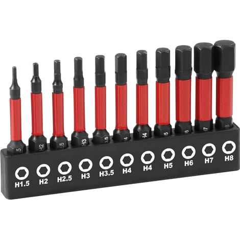 Flintronic 11-teiliges Manipulationssicheres Sternbit-steckschlüssel-set Aus S2-stahl, 1/4"-sechskantschaft, 11 X 50 Mm Bits Ohne Bohrungen, H1,5 H2 H2,5 H3 H3,5 H4 H5 H6 H7 H8, Für Schraubendreher Un