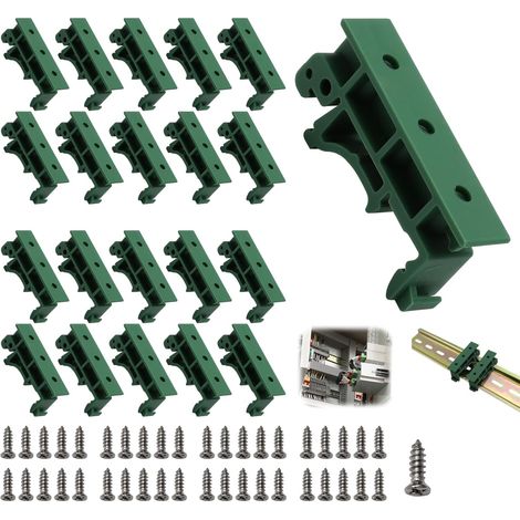 10 Paar Din-schienenadapter – C45 35-mm-schienenmontage Mit Schrauben – Pa66-kunststoff-leiterplattenhalterung Für Robuste Elektronikplatinen In Verteilerkästen, Einfache Montage Und Industrielle Anwe
