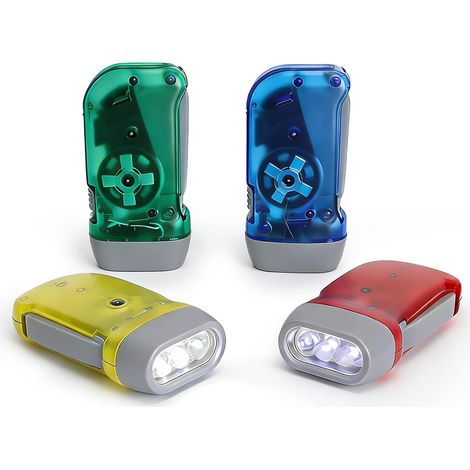 Dynamo Kurbel-taschenlampe – 4er-pack Dynamo Led-taschenlampe, Batterielose Kurbeltaschenlampe Für Notfälle, Camping, Wandern Und Überlebensausrüstung