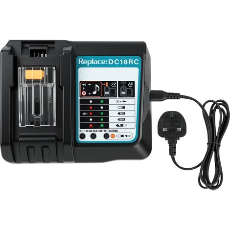 Flintronic Schnellladegerät Für Makita Makstar Li-ion Akkus, Dc18rc, 14,4 V Und 18 V, Kompatibel Mit Den Akkus Bl1860b, Bl1860, Bl1850b, Bl1850, Bl1840b, Bl1840, Bl1415 Und Bl1430