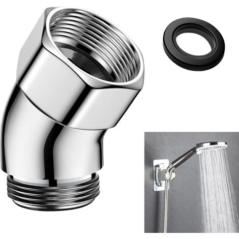 135°-duschadapter, Winkelstück Für Duschkopf, Regenduschanschluss, Duschkopfanschluss, Anschluss Mit Dichtungsring, Schlauchverlängerung, Wasserhahn