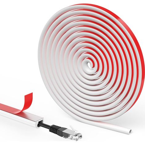Flintronic 2 M Selbstklebende Bodenkabelabdeckung, Dekorative Kabelkanal-lösung Für Homeoffice – 14 Mm (breite) X 10 Mm (höhe) – Weiß