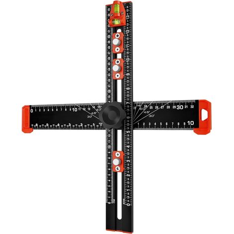 Flintronic 4-in-1 Abnehmbarer T-förmiger Markierungslineal, 410 Mm, Praktisches Zeichenwerkzeug Mit Linienzieher, Ideal Für Heimwerkerarbeiten, Messen Und Markieren