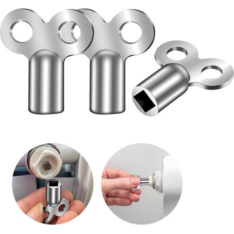 Flintronic Set Mit 3 Universellen Heizkörperentlüftungsschlüsseln, Hochleistungs-entlüftungsschlüssel, Heizungsschlüssel, Kompakte Aluminium-heizkörperentlüftungsschlüssel Für Nahezu Alle Heizkörper,